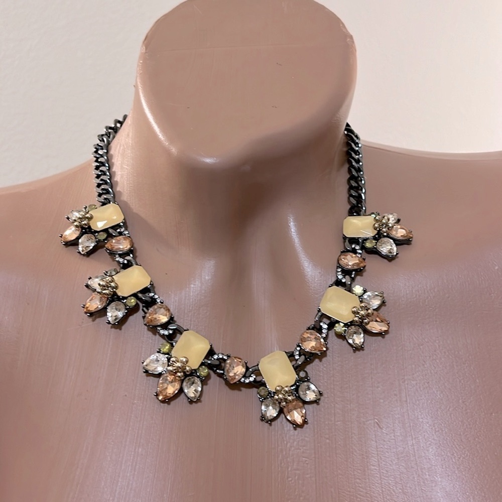 Crystal Gem Statement Necklace - image 1